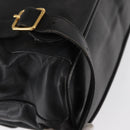 GUCCI Bamboo Backpack Leather Black Gold Auth 148533-19