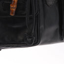 GUCCI Bamboo Backpack Leather Black Gold Auth 148533-10