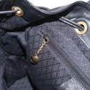GUCCI Bamboo Backpack Leather Black Gold Auth 148533-26