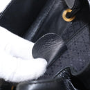 GUCCI Bamboo Backpack Leather Black Gold Auth 148533-12