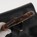 GUCCI Bamboo Backpack Leather Black Gold Auth 148533-7