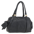 Salvatore Ferragamo Halbmondtasche Leder Schwarz Gold Original 148535V-1