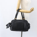 Salvatore Ferragamo Halbmondtasche Leder Schwarz Gold Original 148535V-24