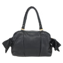Salvatore Ferragamo Halbmondtasche Leder Schwarz Gold Original 148535V-2