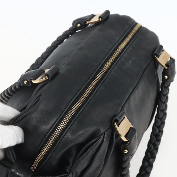 Salvatore Ferragamo Halbmondtasche Leder Schwarz Gold Original 148535V