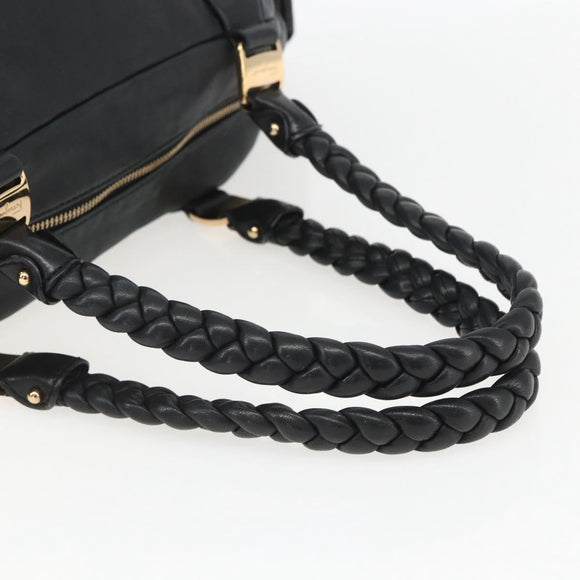 Salvatore Ferragamo Halbmondtasche Leder Schwarz Gold Original 148535V