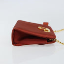 Salvatore Ferragamo Chain Shoulder Bag Nylon Red Gold Auth 148536-4