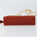 Salvatore Ferragamo Chain Shoulder Bag Nylon Red Gold Auth 148536-9