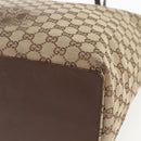 GUCCI GG Canvas Tote Bag Beige Silver 31242 Auth 148537-10
