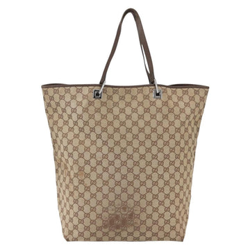 GUCCI GG Canvas Tote Bag Beige Silver 31242 Auth 148537 - 0