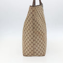 GUCCI GG Canvas Tote Bag Beige Silver 31242 Auth 148537-4