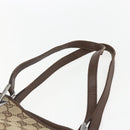 GUCCI GG Canvas Tote Bag Beige Silver 31242 Auth 148537-8