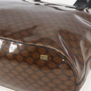 CELINE Macadam Canvas Shoulder Bag Vinyl Brown Gold Auth 148538-9