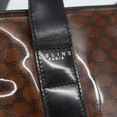 CELINE Macadam Canvas Shoulder Bag Vinyl Brown Gold Auth 148538-17