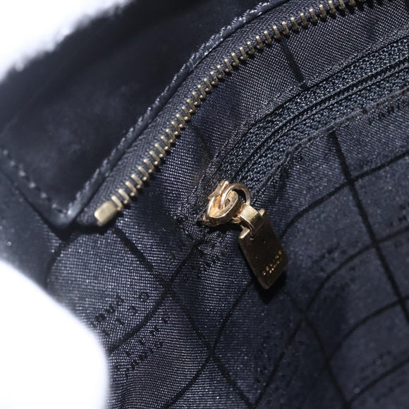 CELINE Macadam Canvas Shoulder Bag Vinyl Brown Gold Auth 148538