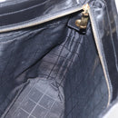 CELINE Macadam Canvas Shoulder Bag Vinyl Brown Gold Auth 148538-20