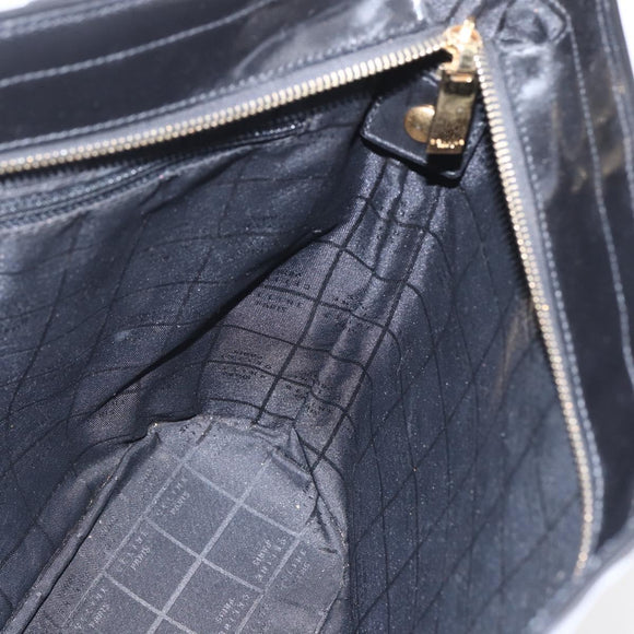 CELINE Macadam Canvas Shoulder Bag Vinyl Brown Gold Auth 148538