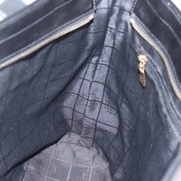 CELINE Macadam Canvas Shoulder Bag Vinyl Brown Gold Auth 148538