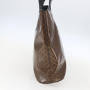 CELINE Macadam Canvas Shoulder Bag Vinyl Brown Gold Auth 148538-4