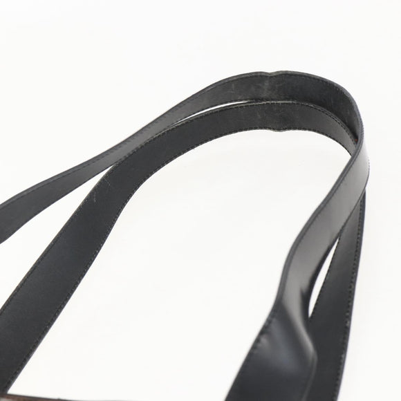 CELINE Macadam Canvas Shoulder Bag Vinyl Brown Gold Auth 148538