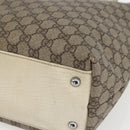 GUCCI GG Supreme Tote Bag PVC Beige Silver 131220 Auth 148539-9