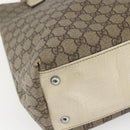 GUCCI GG Supreme Tote Bag PVC Beige Silver 131220 Auth 148539-14
