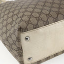 GUCCI GG Supreme Tote Bag PVC Beige Silver 131220 Auth 148539-16