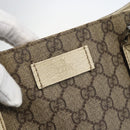 GUCCI GG Supreme Tote Bag PVC Beige Silver 131220 Auth 148539-17