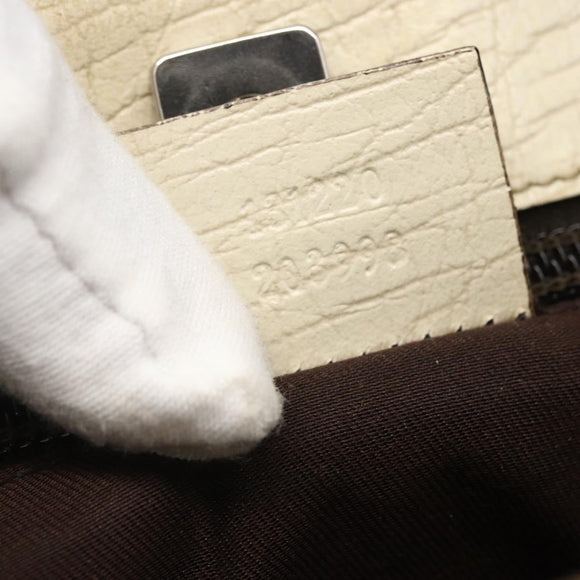 GUCCI GG Supreme Tote Bag PVC Beige Silver 131220 Auth 148539