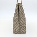 GUCCI GG Supreme Tote Bag PVC Beige Silver 131220 Auth 148539-4