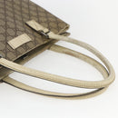GUCCI GG Supreme Tote Bag PVC Beige Silver 131220 Auth 148539-7
