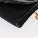 Christian Dior Chain Shoulder Bag Nylon Navy Gold Auth 148541-14