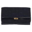 Christian Dior Chain Shoulder Bag Nylon Navy Gold Auth 148541-13