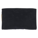 Christian Dior Chain Shoulder Bag Nylon Navy Gold Auth 148541-2