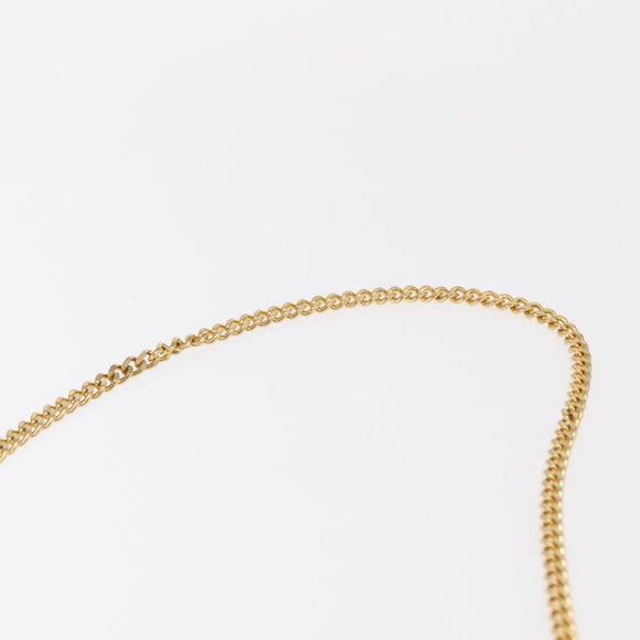 Christian Dior Chain Shoulder Bag Nylon Navy Gold Auth 148541