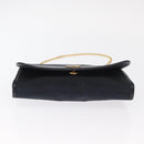 Christian Dior Chain Shoulder Bag Nylon Navy Gold Auth 148541-5