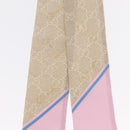 GUCCI Twilly Scarf Silk Old GUCCI Beige Pink 663719 Auth 148546M-4
