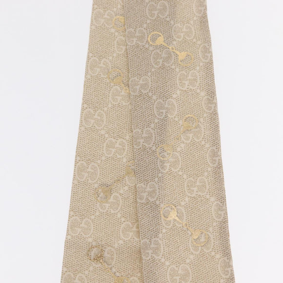 GUCCI Twilly Scarf Silk Old GUCCI Beige Pink 663719 Auth 148546M
