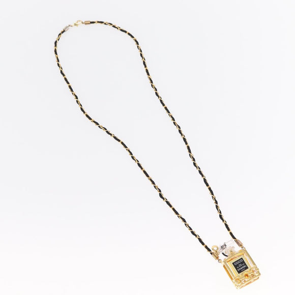 CHANEL Perfume Necklace metal Gold CC Auth 148547V