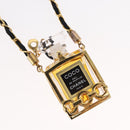 CHANEL Perfume Necklace metal Gold CC Auth 148547V-3