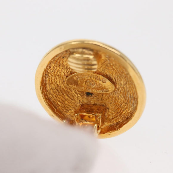 CHANEL Earring metal Gold Tone CC Auth 148548V