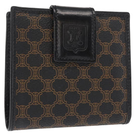 CELINE Macadam Canvas Wallet PVC Leather Black Auth 148550V