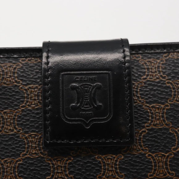 CELINE Macadam Canvas Wallet PVC Leather Black Auth 148550V
