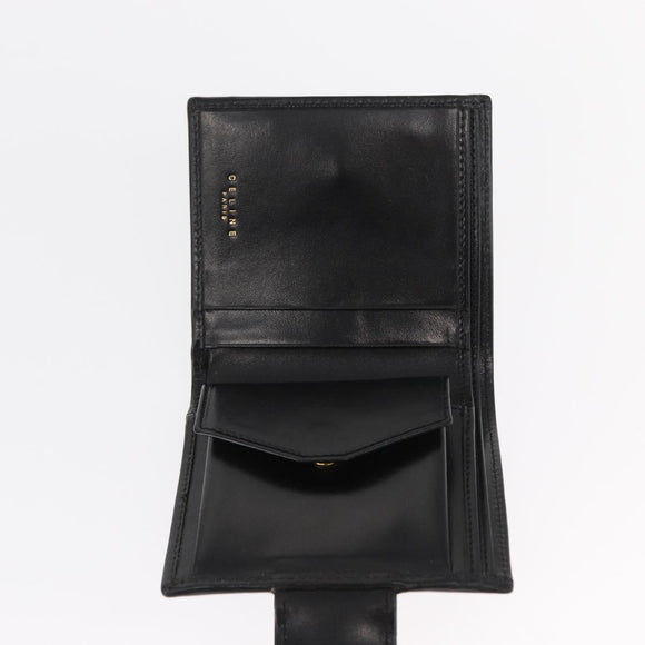 CELINE Macadam Canvas Wallet PVC Leather Black Auth 148550V