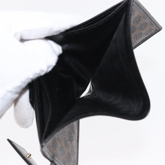 CELINE Macadam Canvas Wallet PVC Leather Black Auth 148550V