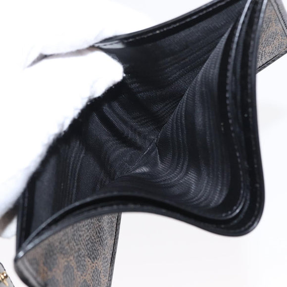 CELINE Macadam Canvas Wallet PVC Leather Black Auth 148550V