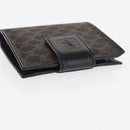 CELINE Macadam Canvas Wallet PVC Leather Black Auth 148550V-5