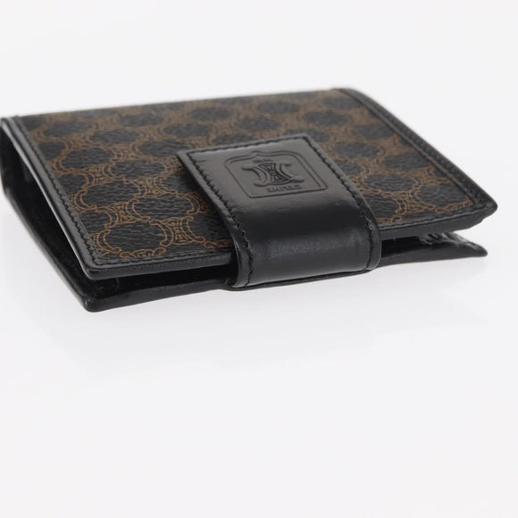 CELINE Macadam Canvas Wallet PVC Leather Black Auth 148550V