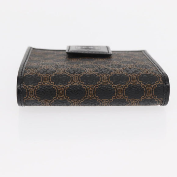 CELINE Macadam Canvas Portemonnaie PVC Leder Schwarz Auth 148550V