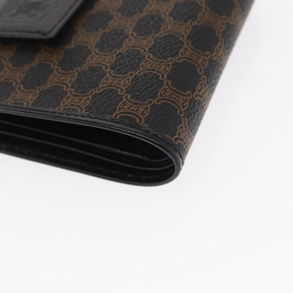 CELINE Macadam Canvas Portemonnaie PVC Leder Schwarz Auth 148550V